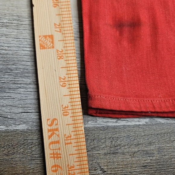 Helmut Lang Waxed Denim Jegging Red Size 28 - Picture 11 of 14